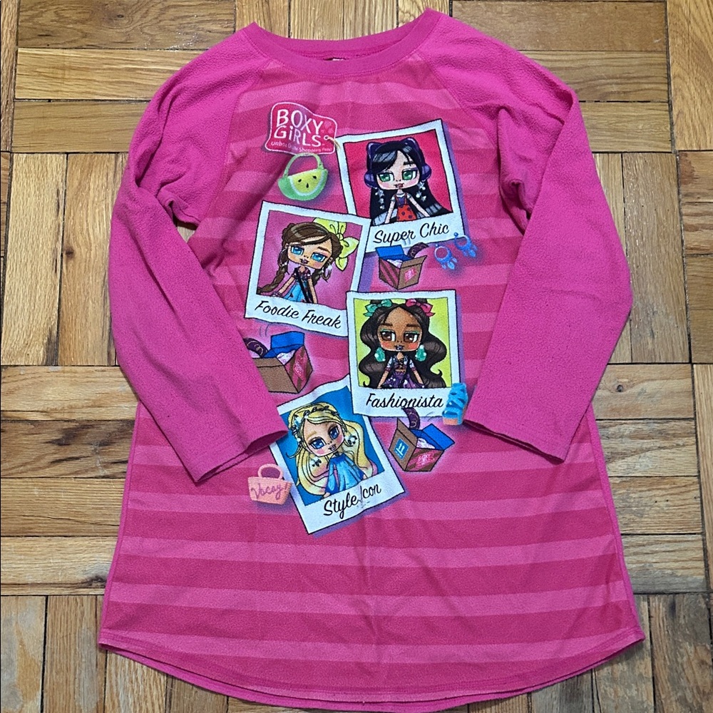 Boxy Girls Pink Long Sleeve Nightgown for Kids